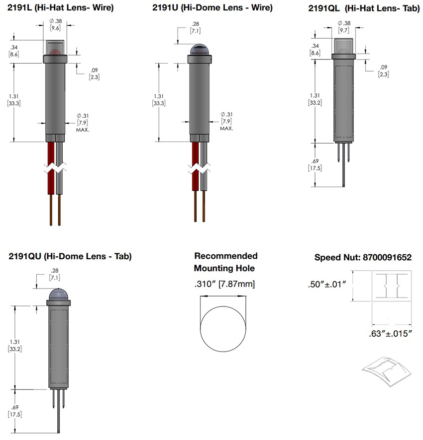 VCC 2191x LED Panel Mount Indicators